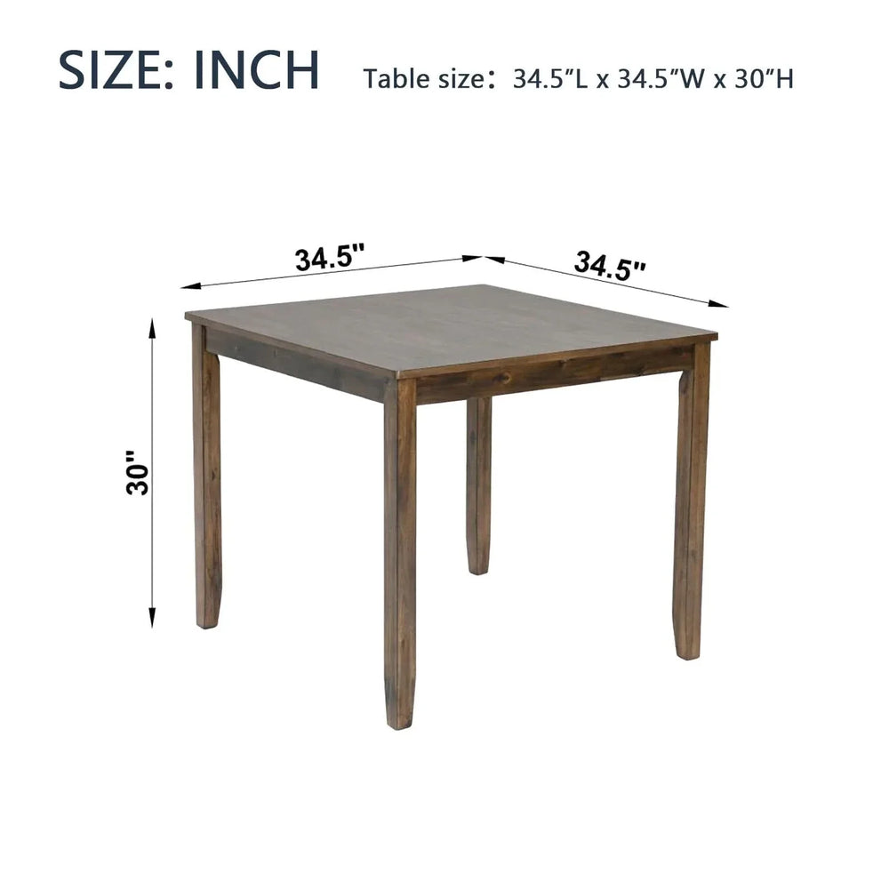 Wooden Dining Square Table, Kitchen Table for Small Space, 4 Person Dining Table, Walnut
ONLY THE TABLE - DTY Store