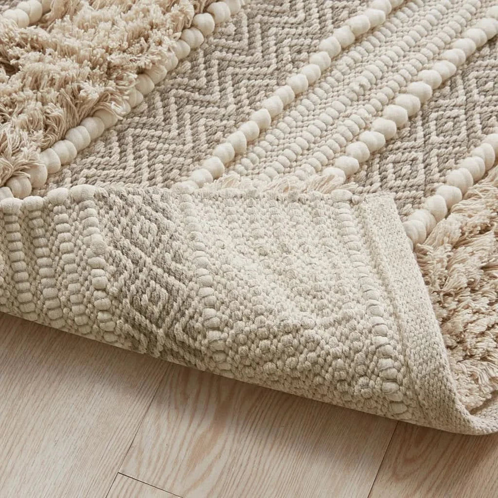 Woven Texture Stripe Bath Rug Natural 20x32' - DTY Store