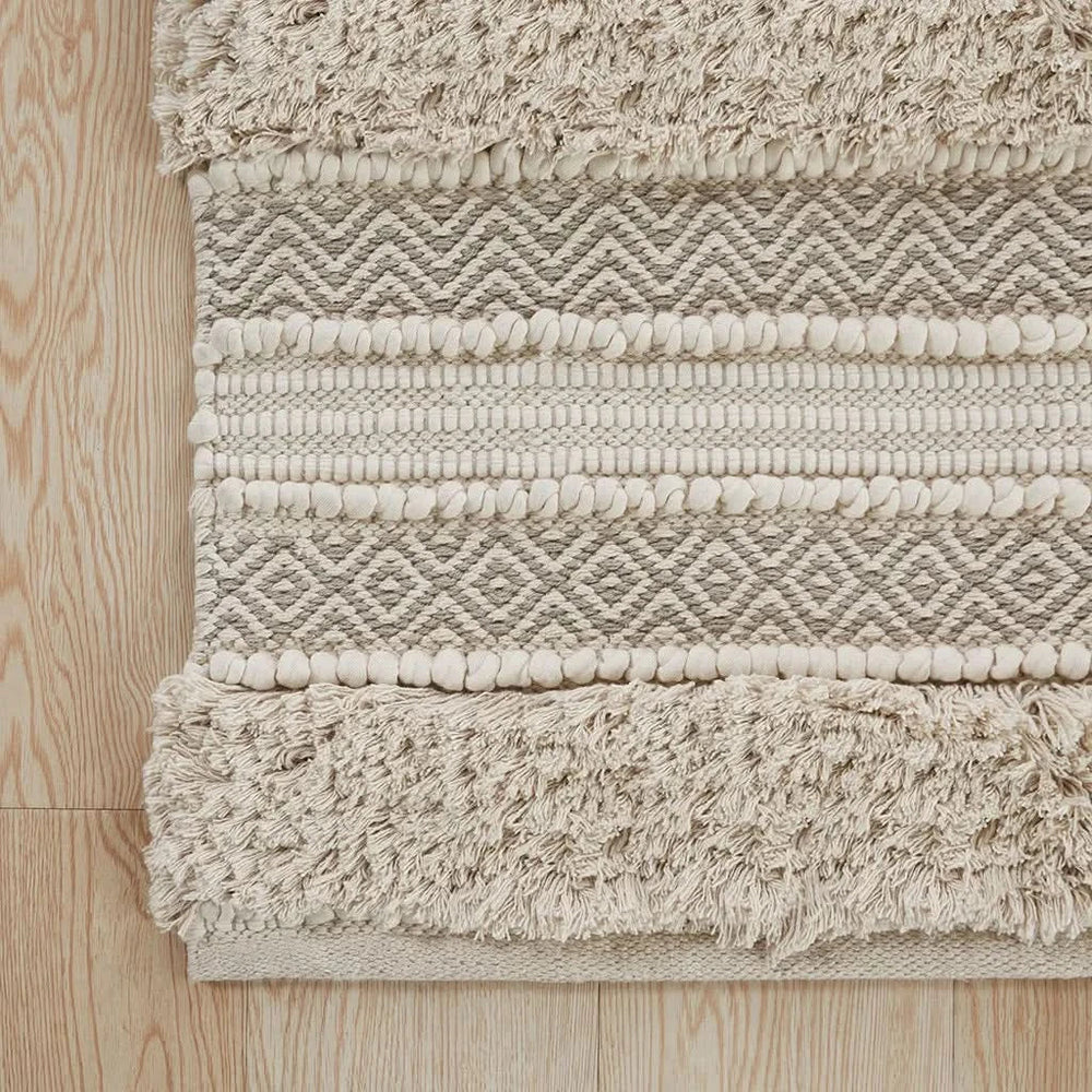 Woven Texture Stripe Bath Rug Natural 20x32' - DTY Store