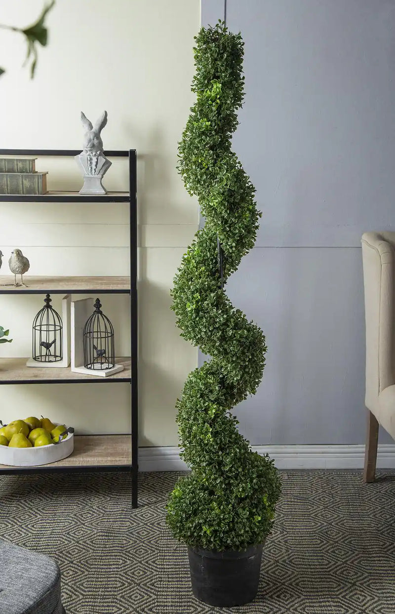 10.5x10.50x60' 5 Foot Tall Artificial Spiral Boxwood Topiary