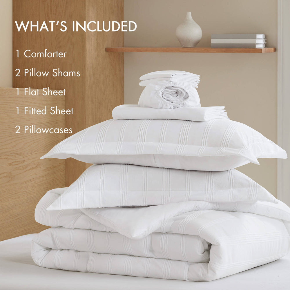 7-Piece Full Woven Striped Comforter Set Media 3