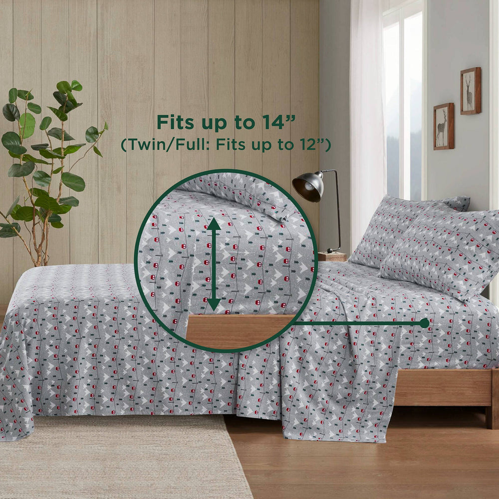 3 PCS Twin Sheet Set Grey Ski Jump Media 11