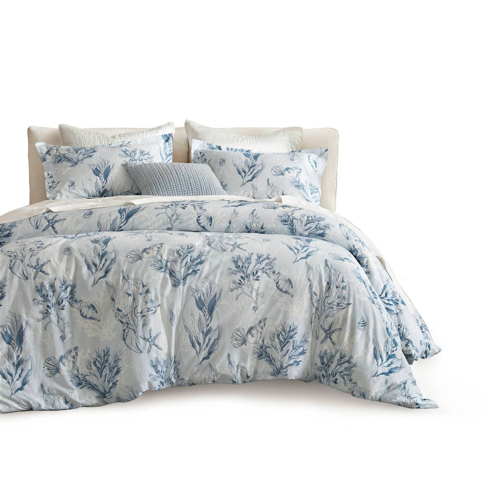 3-Piece King 100% Cotton Sateen Duvet Cover Set,Navy/Blue Media 13