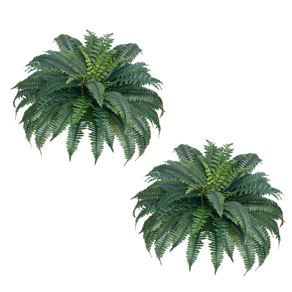 2 Pcs Artificial Boston Ferns Plastic Fern 50 Branches Indoor Outdoor Decor Media 9