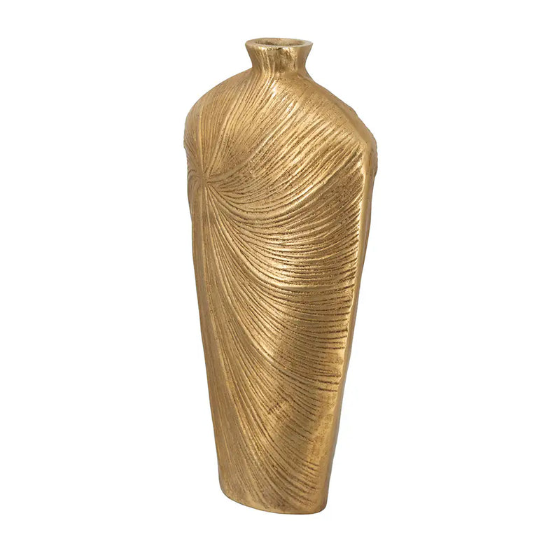 Aluminum Vase with Gold Swirling Design