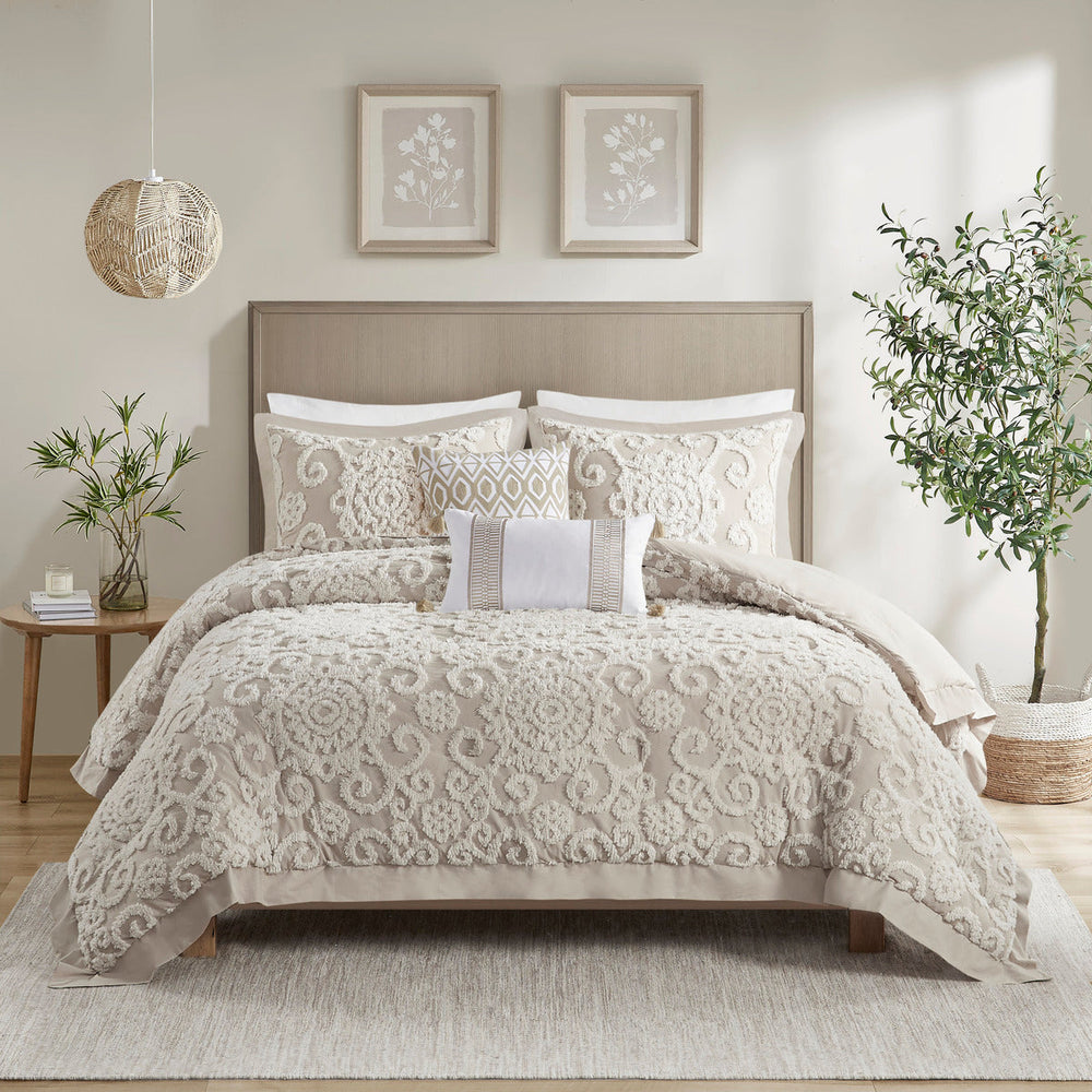 Cotton Comforter Mini Set Taupe King Media 3