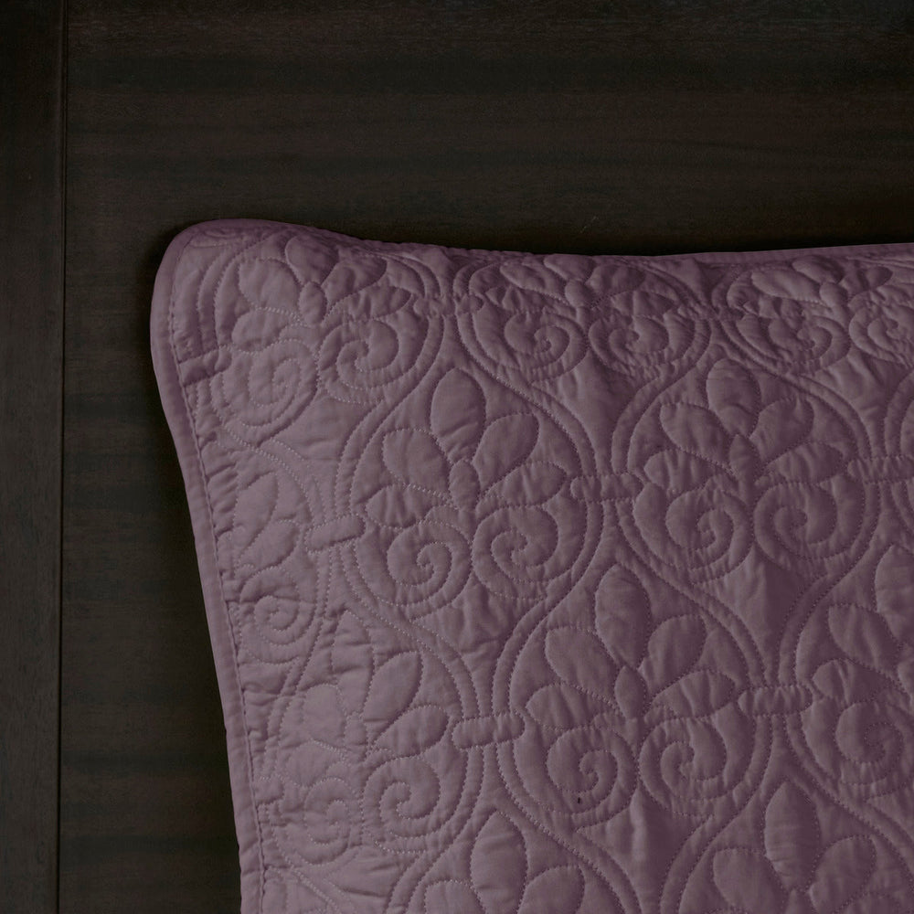 Reversible Bedspread Set Purple Queen Media 5