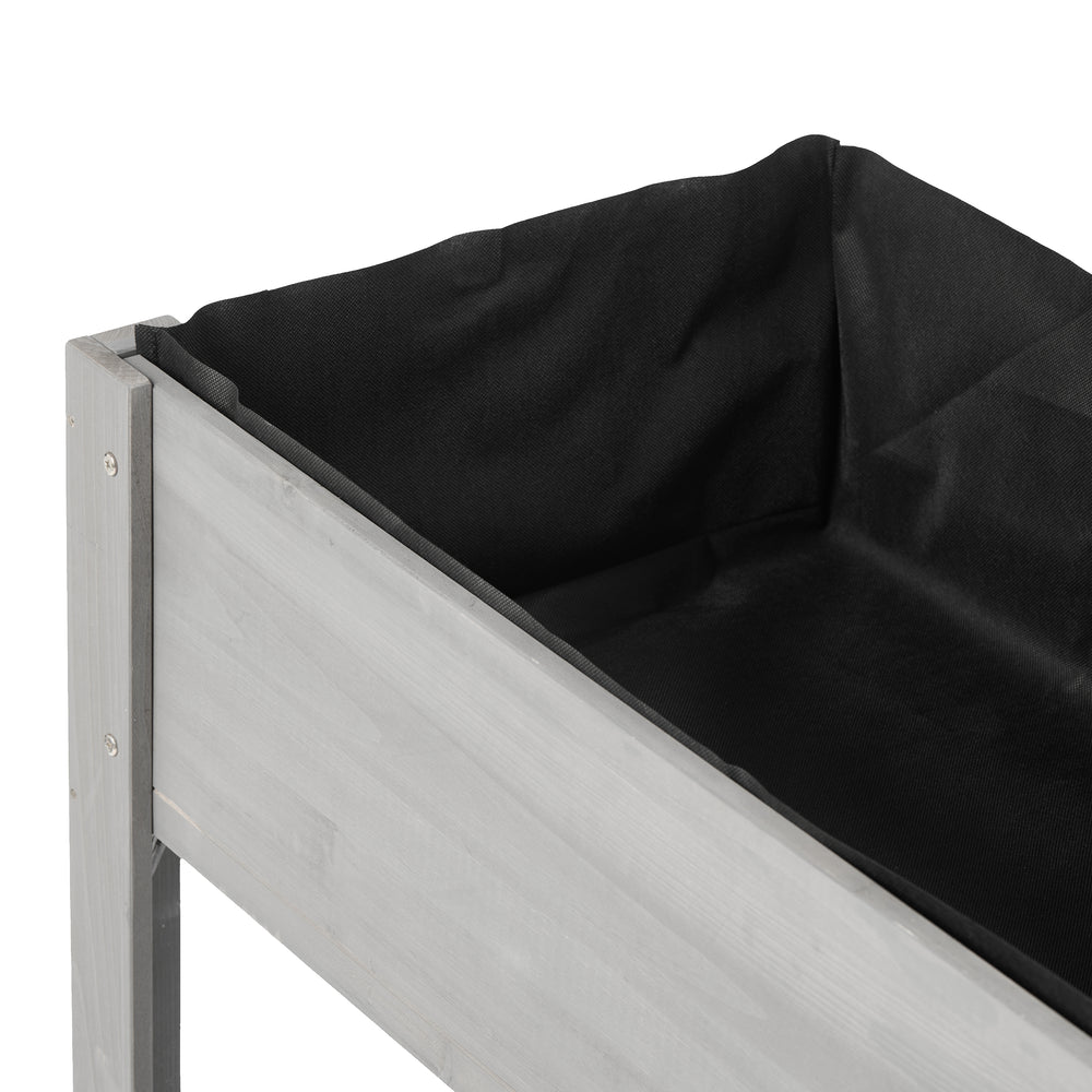 Elevated Wooden Garden Bed 40x20x31 inch with Legs for Outdoor Plants Flowers Fruits Vegetables Herbs in Grey Solid Wood Media 15