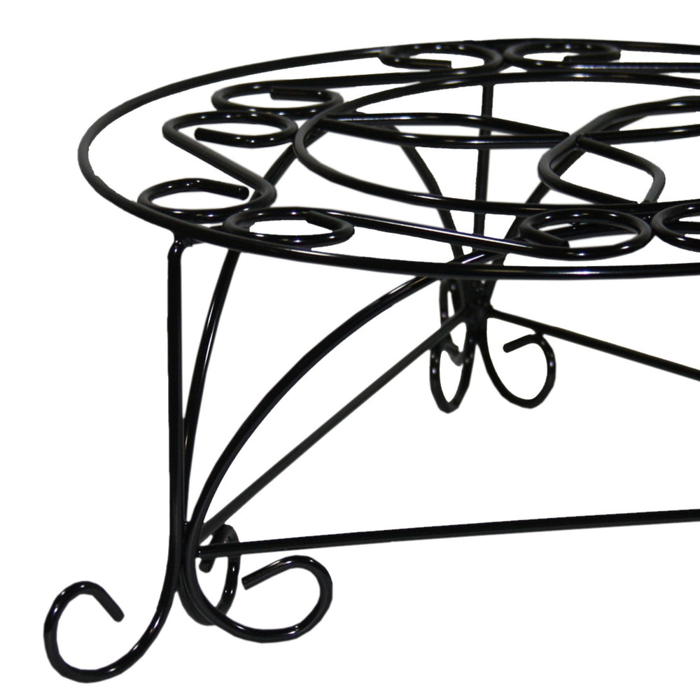 6.25' H Mosaic Cast Metal Black / Gold Plant Stand Media 2