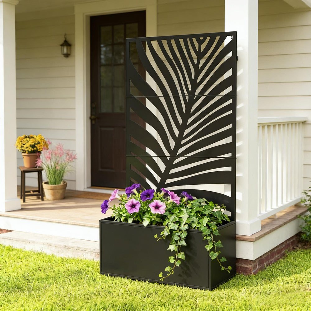 Outdoor Raised Garden Bed,Metal Planter Box,Large Planter Box Media 1