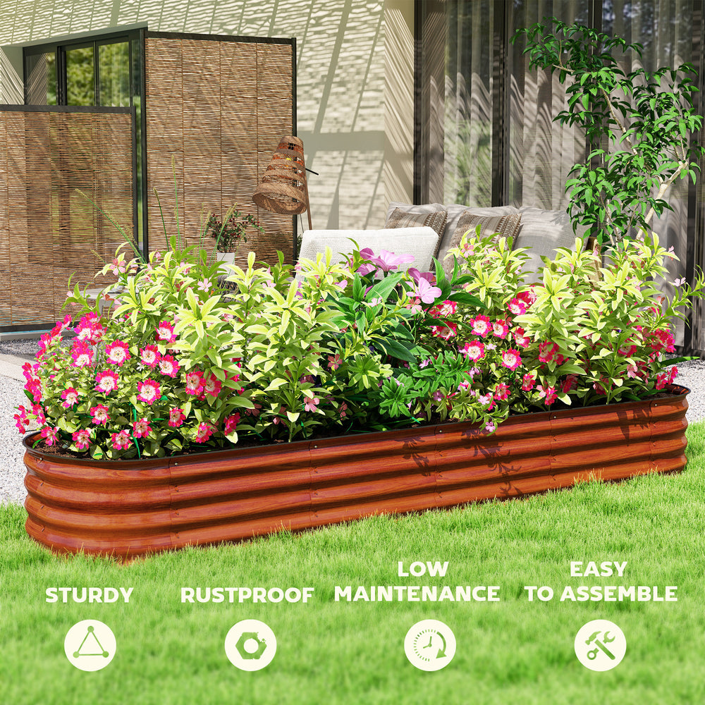Metal Planter,Metal Planter Box with Safety Edging,Galvanized Raised Garden Bed Kit Media 3