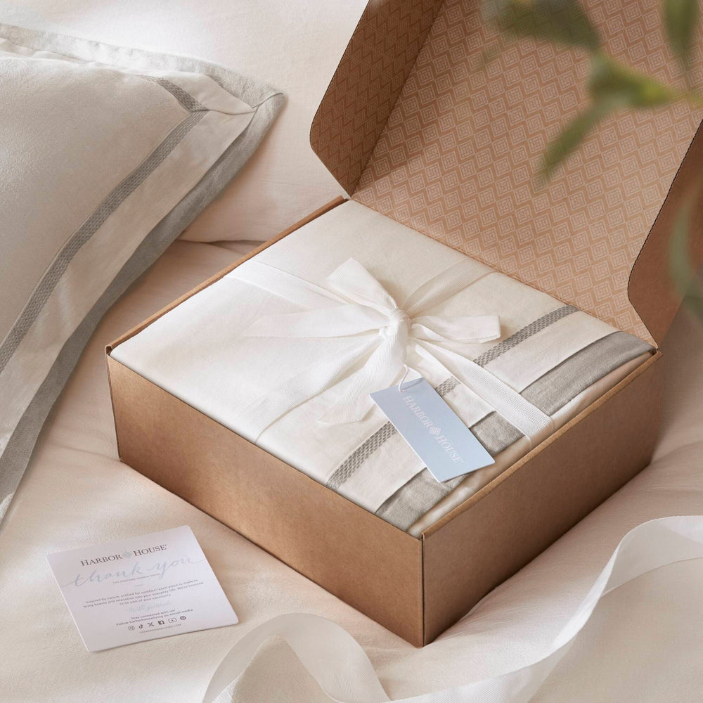3 Pieces King/Cal King Duvet Cover Set,White+Gray Media 15