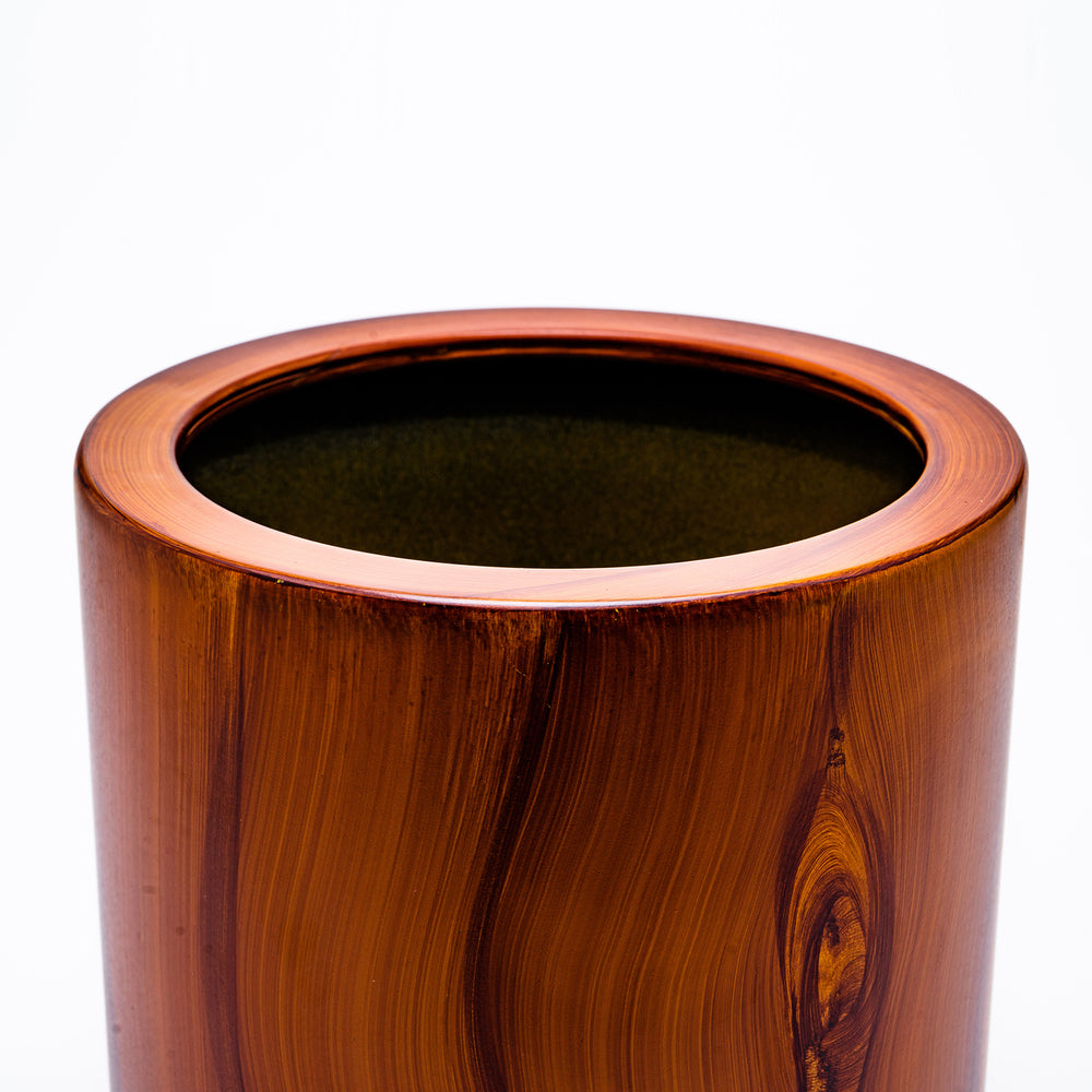 7.8 in. Dark Wood Plastic Self-watering Planter Pot Media 4