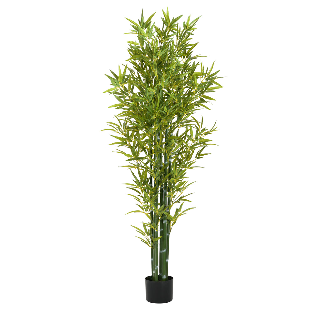 72' Artificial Bamboo with Black Plastic Pot, Set of 2 Media 5