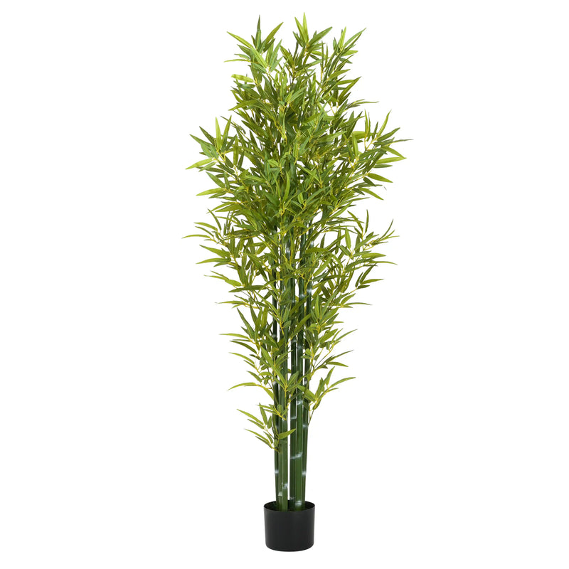 72' Artificial Bamboo with Black Plastic Pot, Set of 2