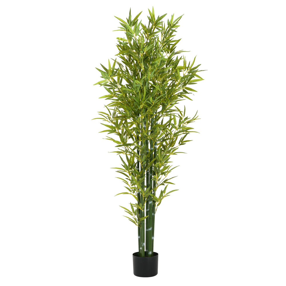 72' Artificial Bamboo with Black Plastic Pot, Set of 2 Media 5