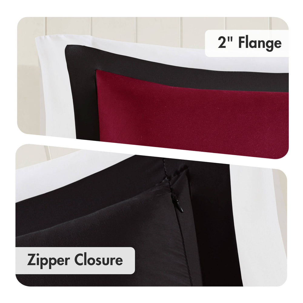 2 Pieces Twin/Twin XL 3M Scotchgard Diamond Quilting Reversible Down Alternative Comforter Set,Red+Black Media 9