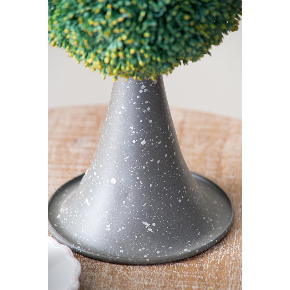 D7x26.5' Artificial Two-Tiered Boxwood Sphere Topiary on Metal Spire Media 4