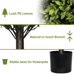 22in Artificial Boxwood Topiary Ball Trees in Pots for Indoor Outdoor Home Garden Decor 2pcs/set perspective