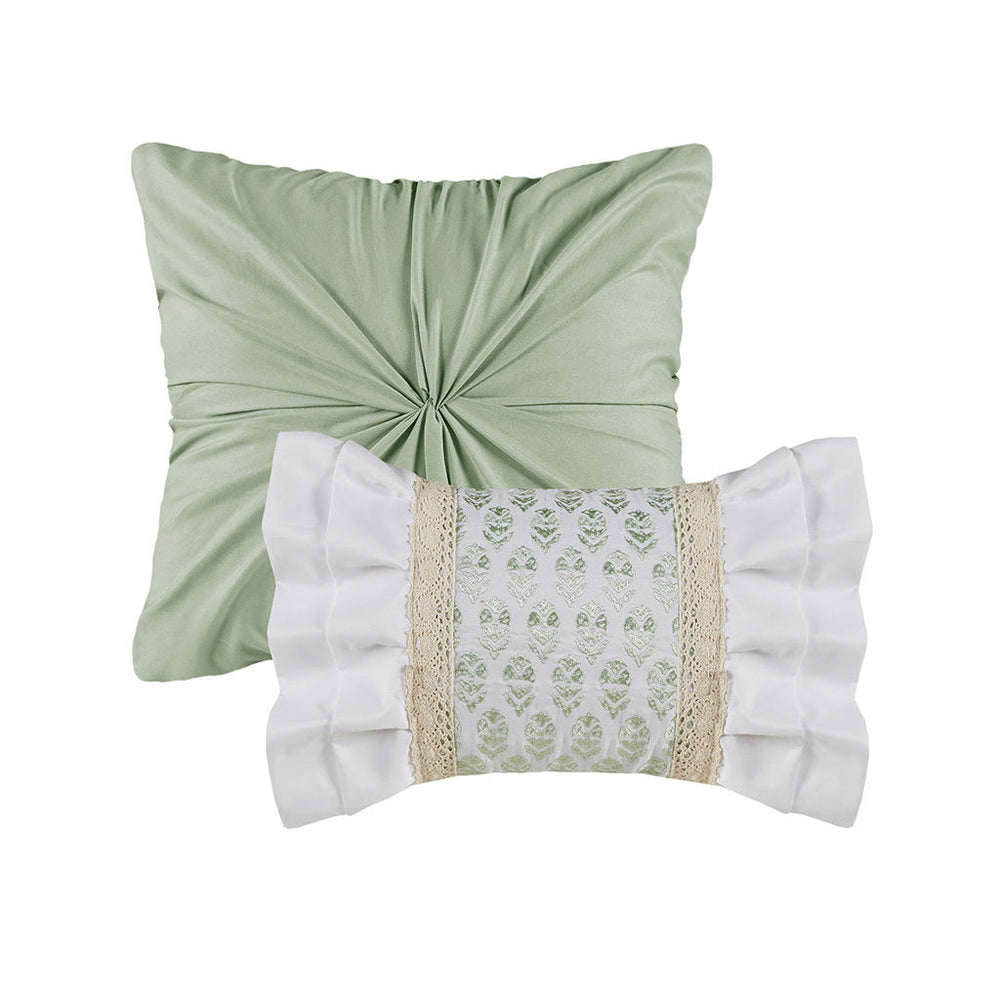 King/Cal King 5 Piece Seersucker Comforter Set with Throw Pillows Media 5