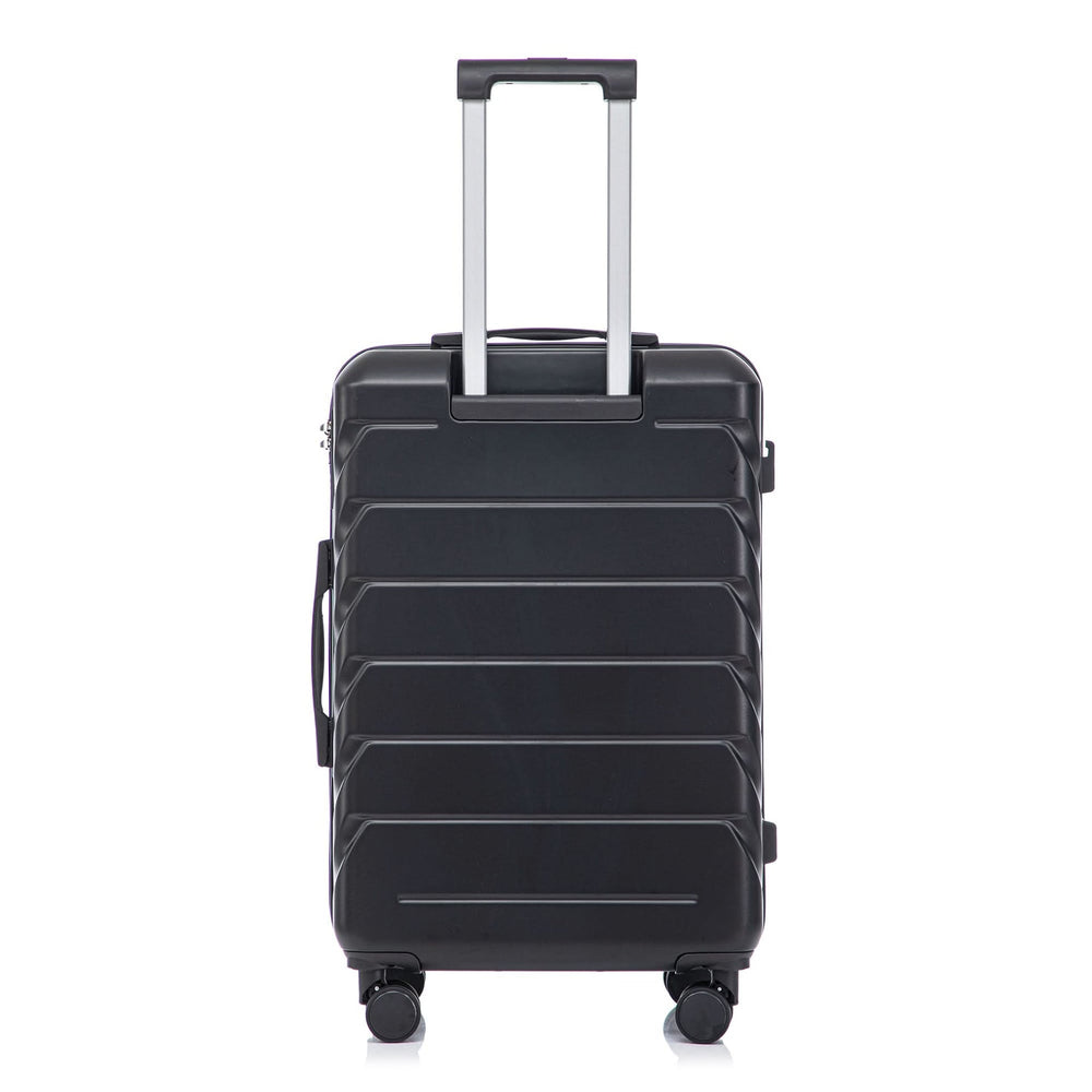 ABS Luggage Set 20 24 28 Inch Spinner Wheels Black Durable 3-Piece & Combination Lock Media 26