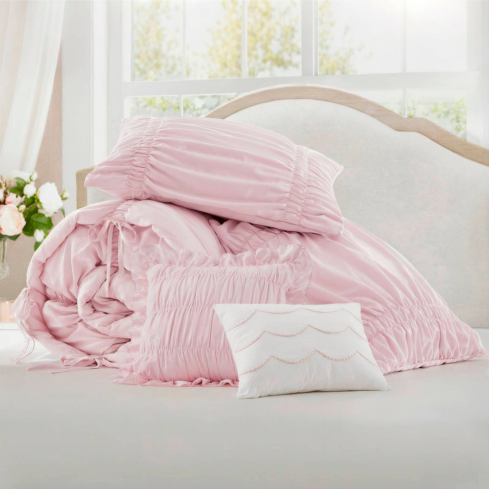 5 Pieces Full/Queen Comforter Set,Pink Media 16