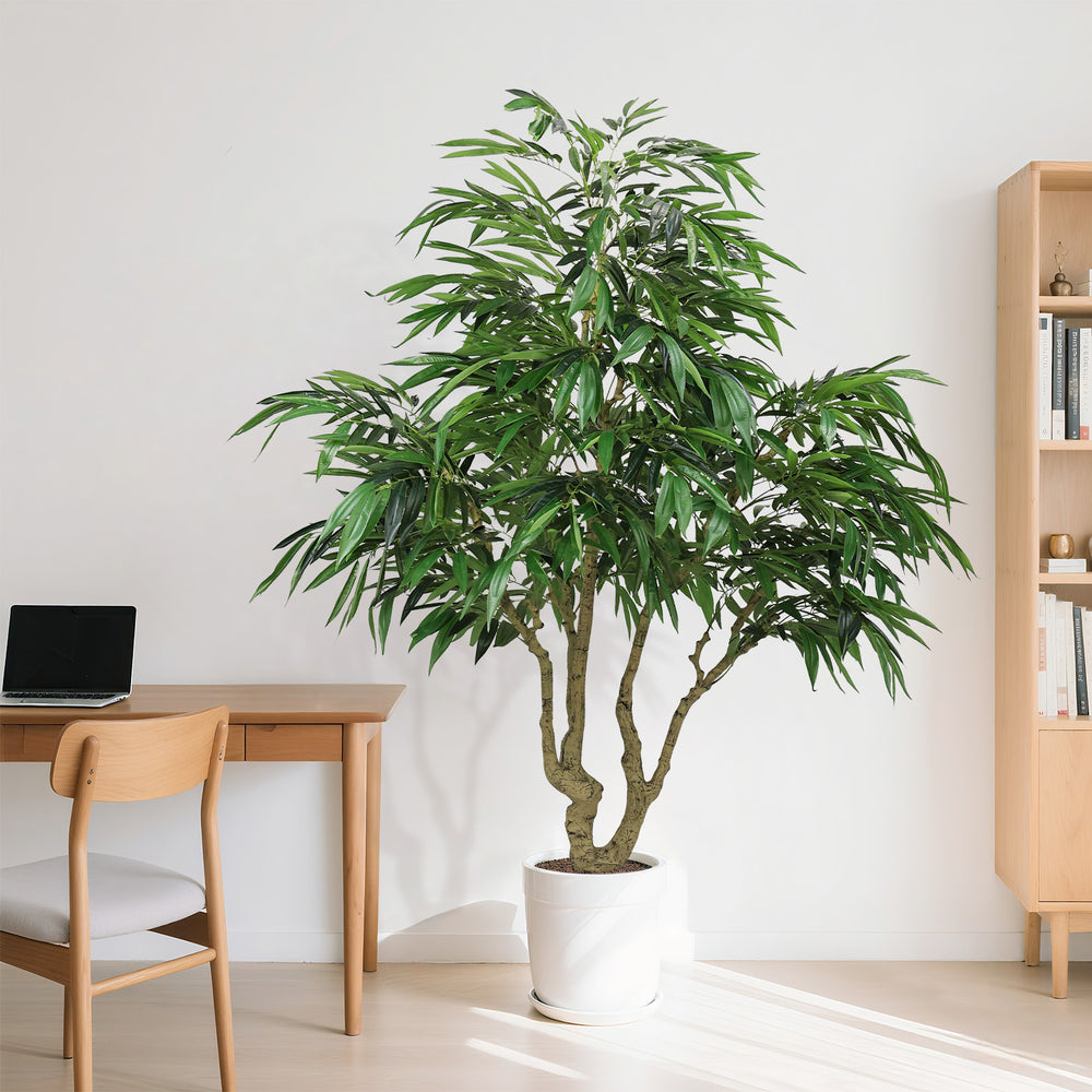 7FT Artificial willow Tree, Indoor Faux slik Greenery Plant for Home, Apartment, or Office Decoration, 1pc/set Media 9