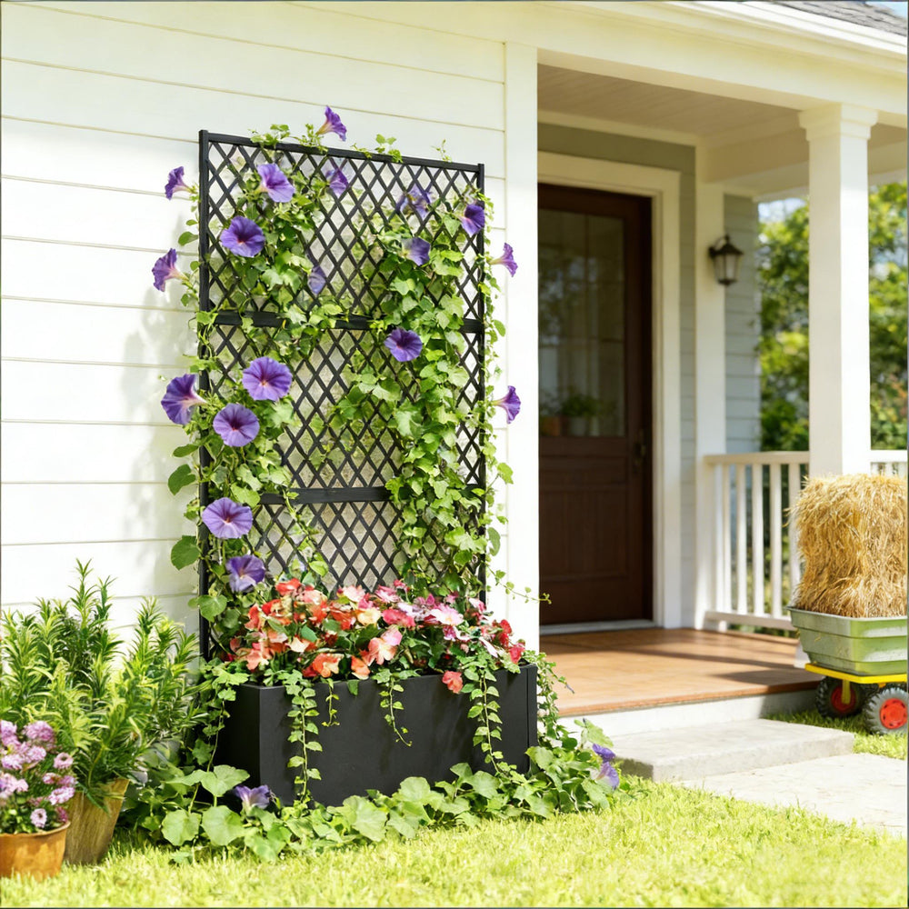 Raised Garden Bed,Metal Planter Box,Privacy Planter Media 1