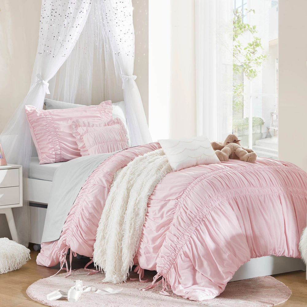 4 Pieces Twin/Twin XL Comforter Set,Pink Media 12
