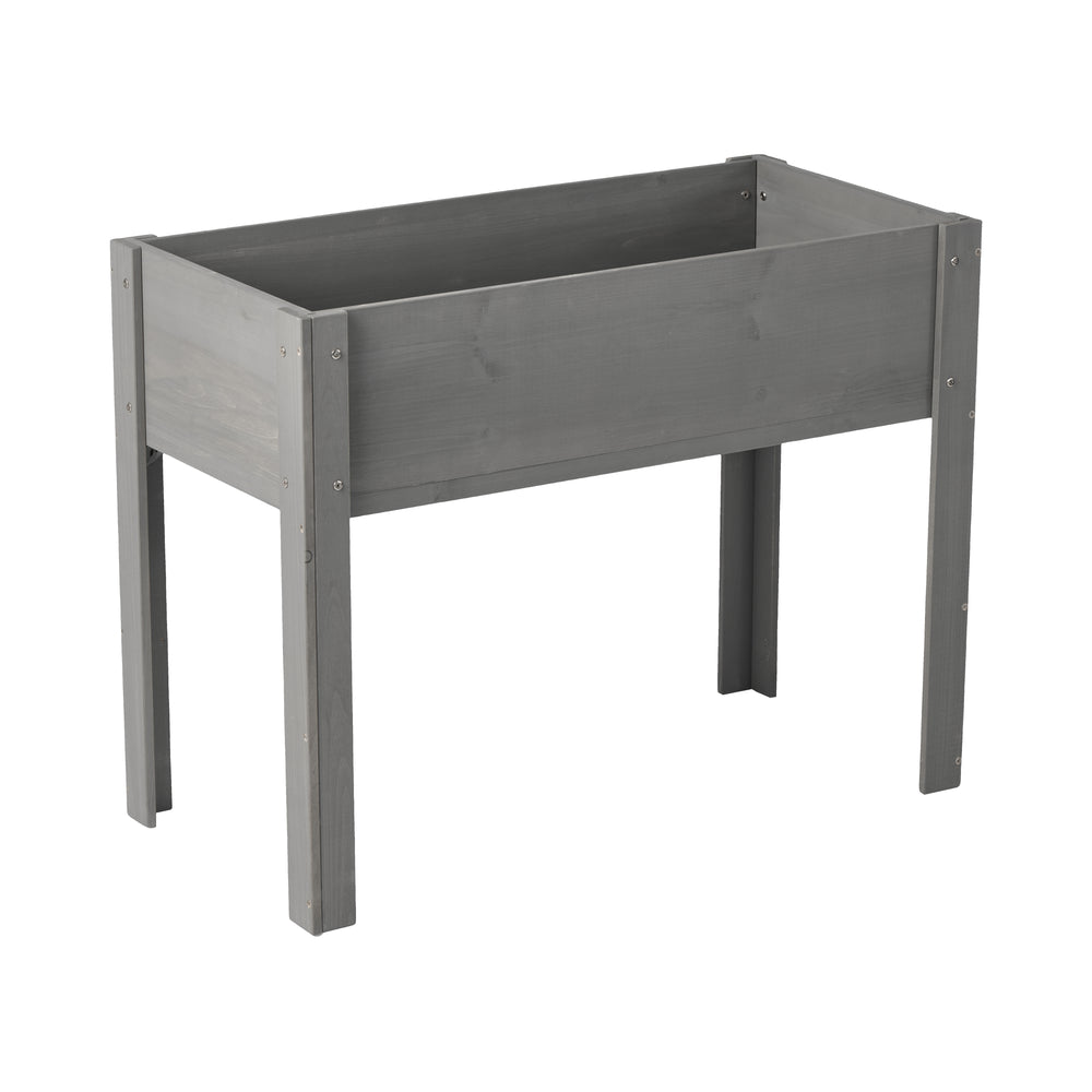 Elevated Wooden Garden Bed 40x20x31 inch with Legs for Outdoor Plants Flowers Fruits Vegetables Herbs in Grey Solid Wood Media 11