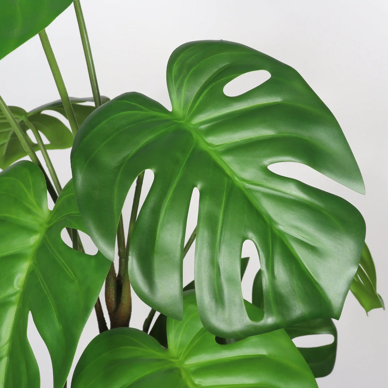30'' Artificial Monstera Deliciosa Plant with White Pot, 2 pcs / set