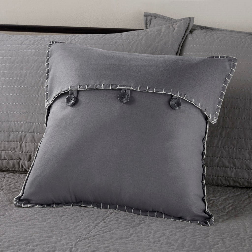 6 Piece Reversible Plaid Daybed Cover Set Grey Daybed Media 3