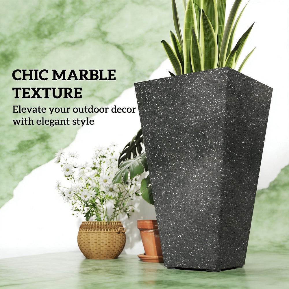 Stackable Taper Planters,Set of 3 Flower Pots,Tall Planters Media 7