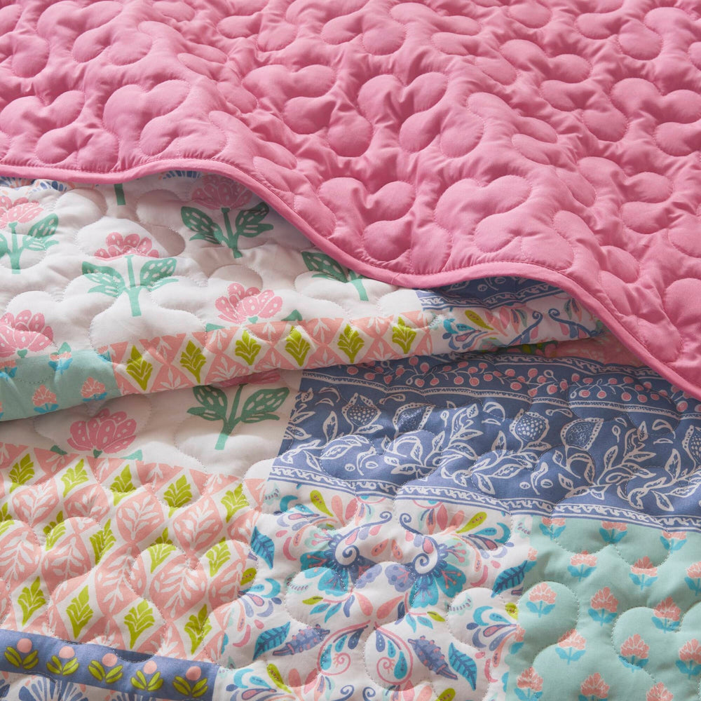 3-Piece Twin/Twin XL 3pcs Quilt Set,Pink Media 8