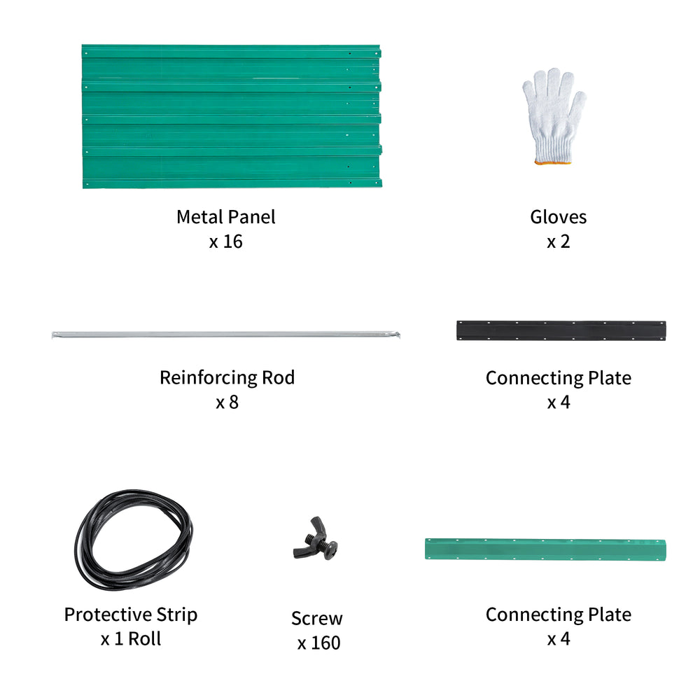 93.7' x 31.5' x 32.3' Raised Garden Bed Kit, 32' Ergonomic Height No Bending Metal Planter Box, Open-Ended Base for Drainage, 8 Reinforcing Rods, Rustproof Steel – Easy Assembly Media 7