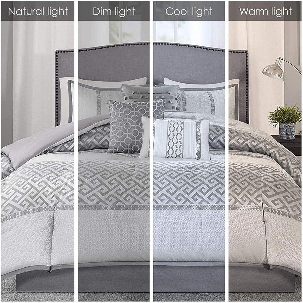 7 Piece Comforter Set Grey King Media 7
