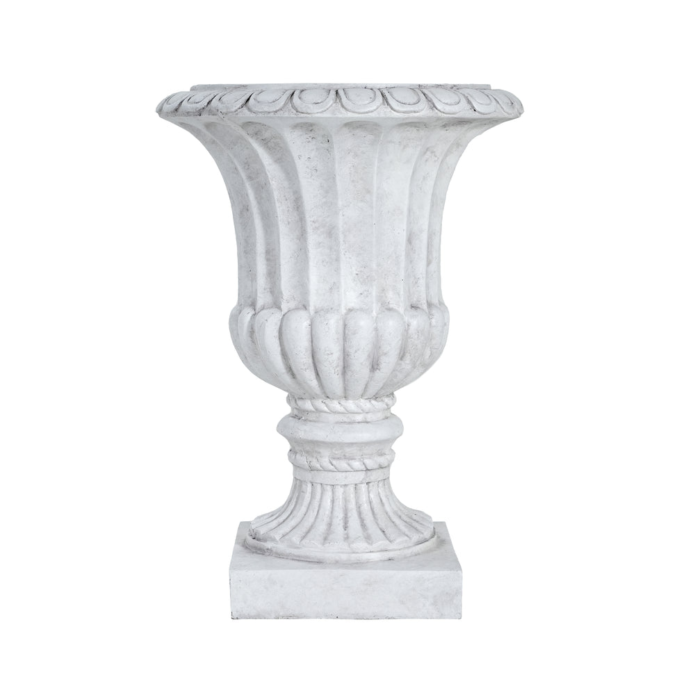 Outdoor Garden Urn Planter, Antique White Media 7