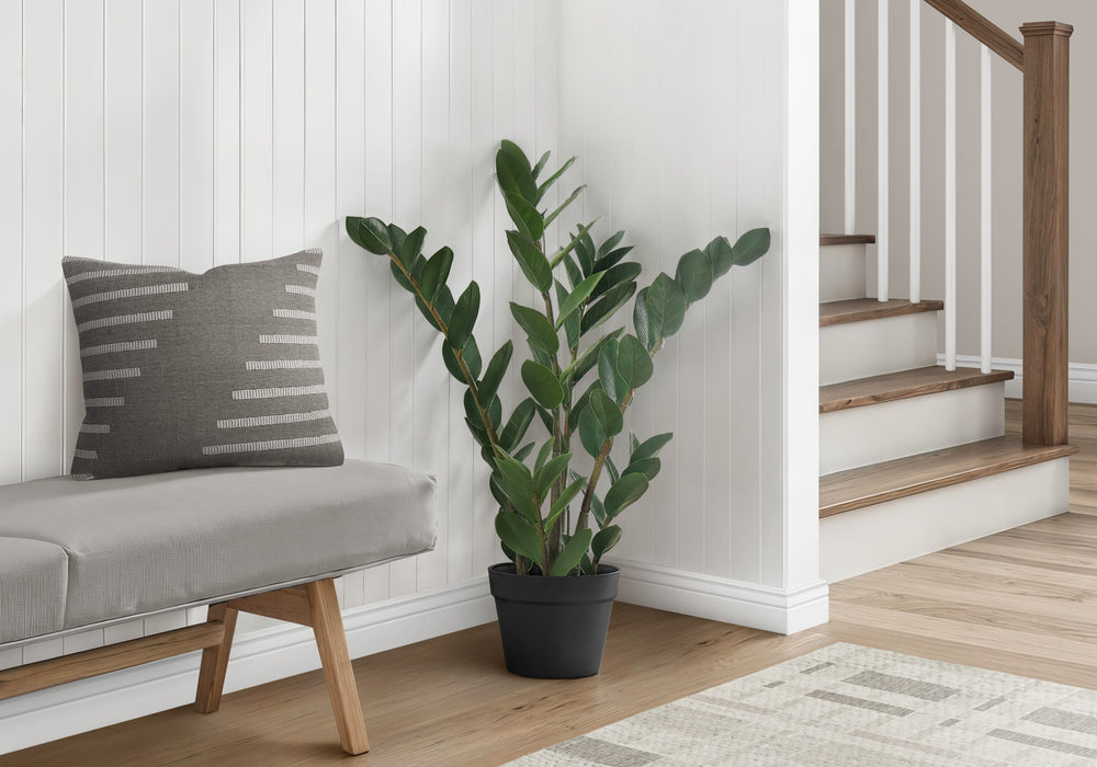 Artificial Plant, 29' Tall, Zz Tree, Indoor, Faux, Fake, Floor, Greenery, Potted, Real Touch, Decorative, Green Leaves, Black Pot Media 1