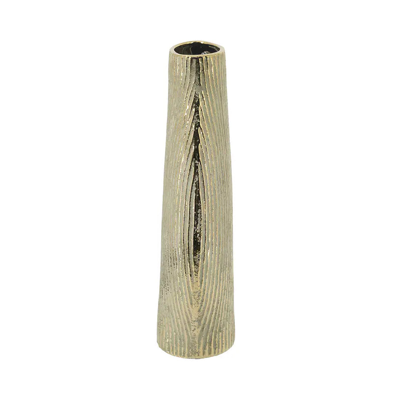 Ceramic Accent Vase with Vertical Ribbed Texture