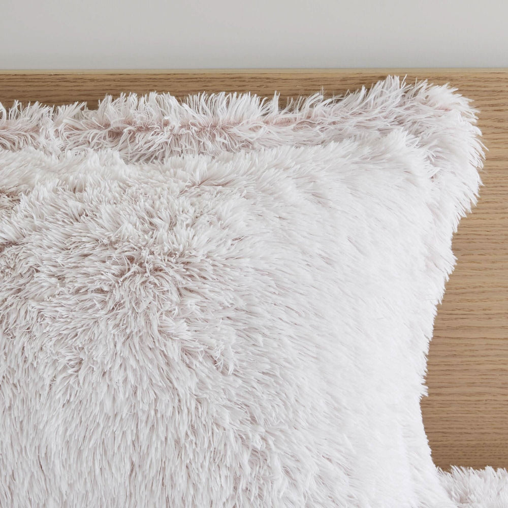 Faux Fur Comforter Shaggy Pink & White King & Cal King 3 Piece Set For Bedroom Decor Soft Media 3
