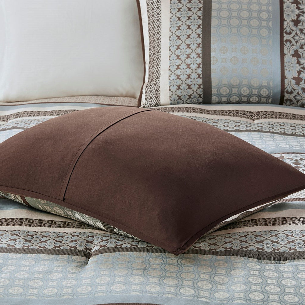 7 Piece Comforter Set Blue Queen Media 3
