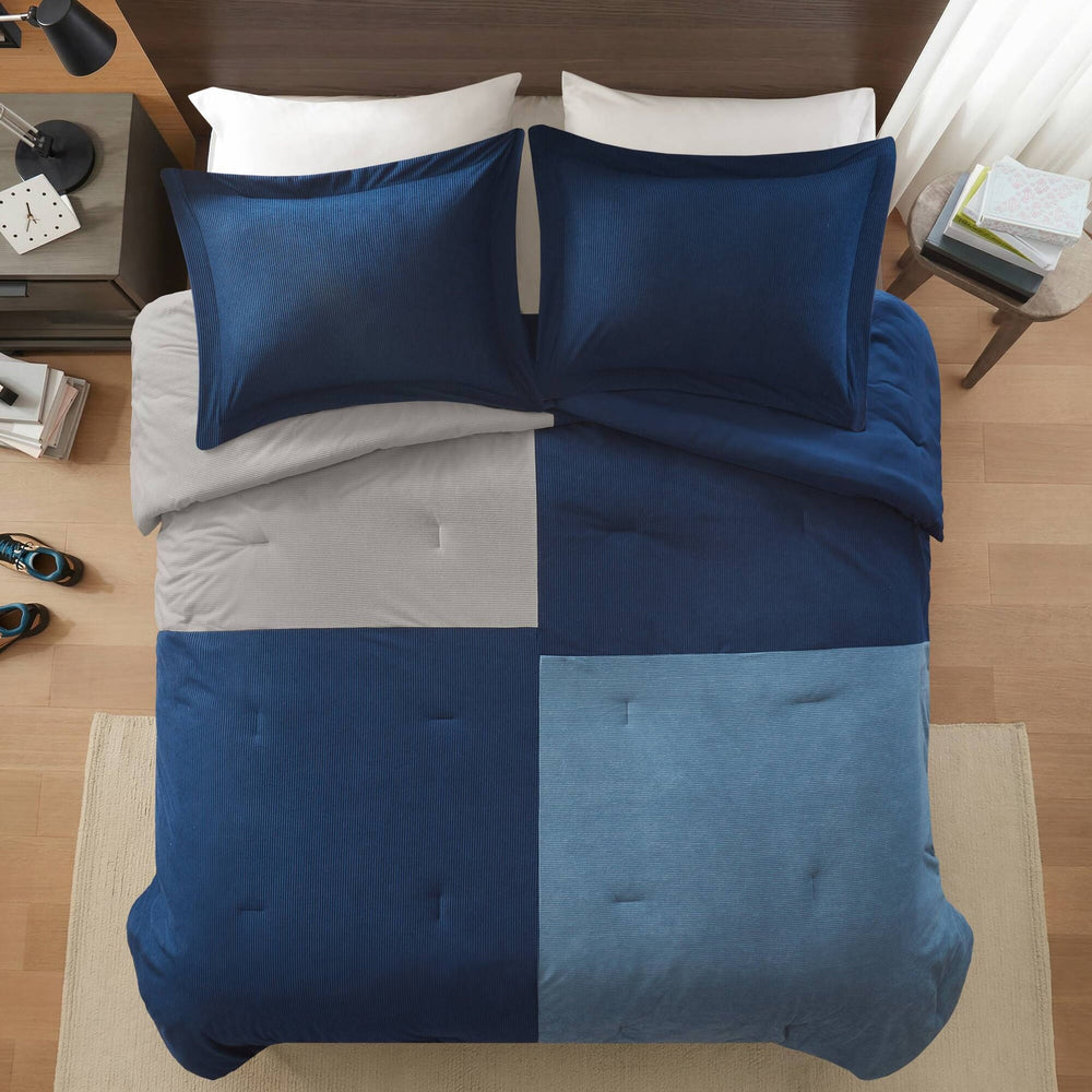 3 Pieces Full/Queen Comforter Set,Blue Media 13
