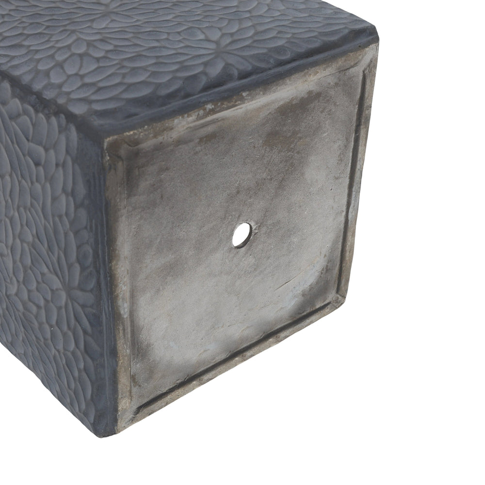 Large Outdoor Indoor Planter, 16.9'+14.37'+11.6' +9.25''Dia Square Magnesium Oxide Planter Set of 4, Flower Pots with Drainage Holes,  Modern Design, Grey Color Planter for Home Garden Patio Media 9