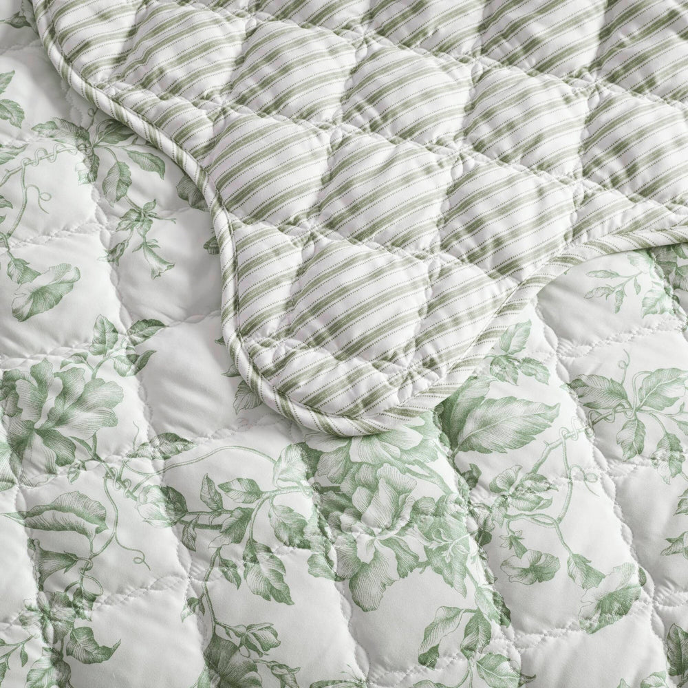 4 Pieces Full/Queen  Quilt Set with Decorative Pillow,Green Media 14