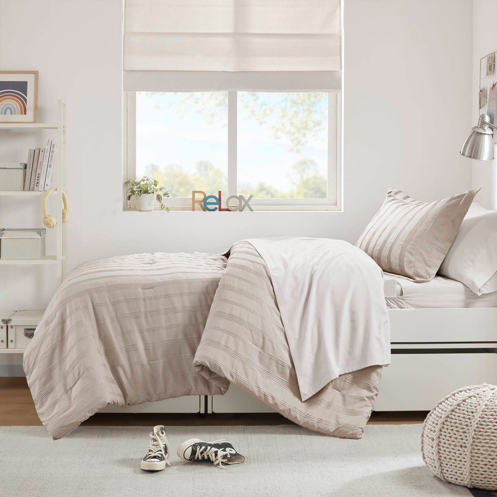5-Piece Twin/Twin XL Woven Striped Comforter Set Media 12