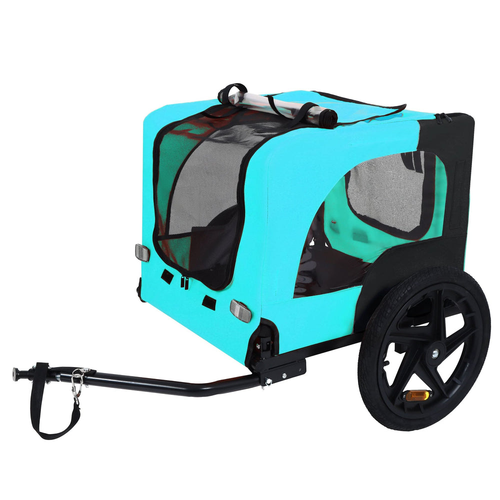 Pet Bike Trailer Dog Cart for Bicycle,Suitable for Small and Medium Pets, Easy Folding Cart Frame, Quick Release Wheel, Non-Slip Floor, Internal Leash Media 8