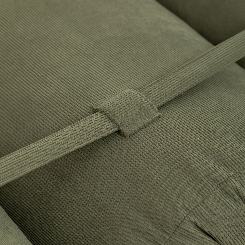 Corduroy Floor Sofa With Adjustable Straps & Multi Person Lounge Chair Media 22