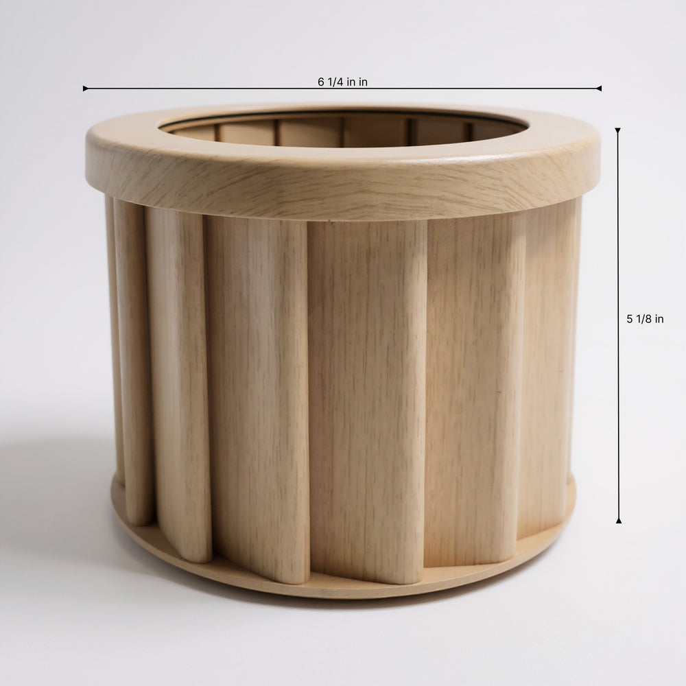 Round Strata Planter SM - Beige Brown Media 5