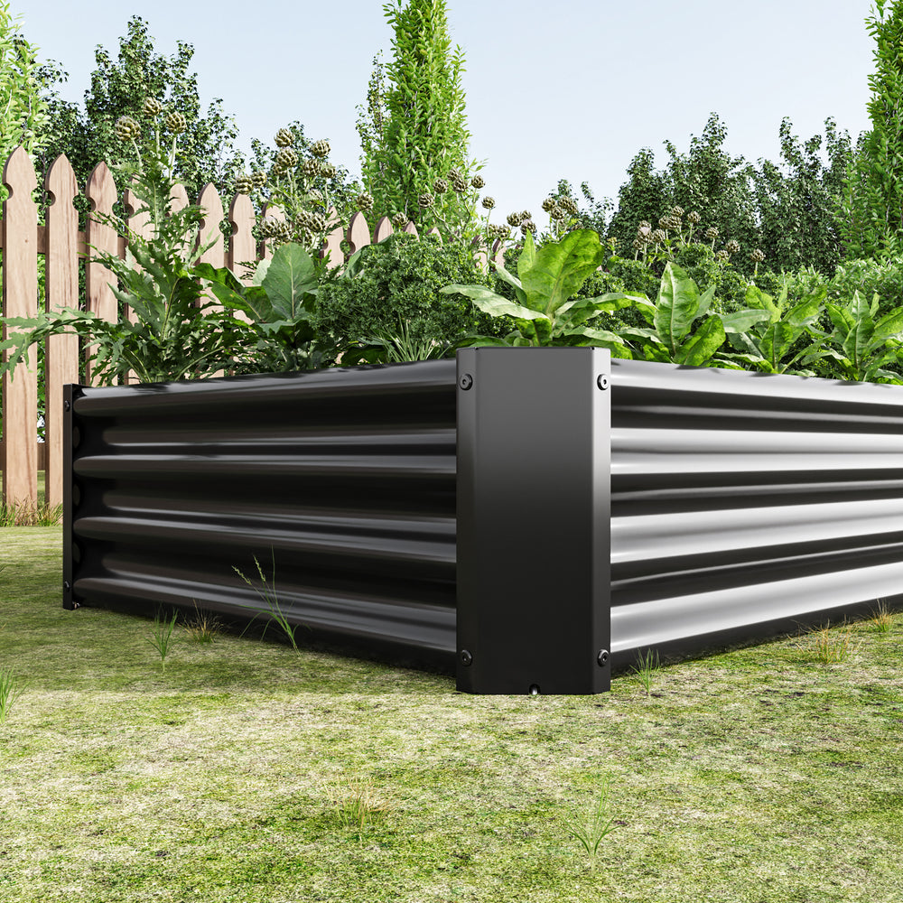 Raised Garden Bed Outdoor, 6×3×1ft , Metal Raised  Rectangle Planter Beds for Plants, Vegetables, and Flowers - Black Media 3