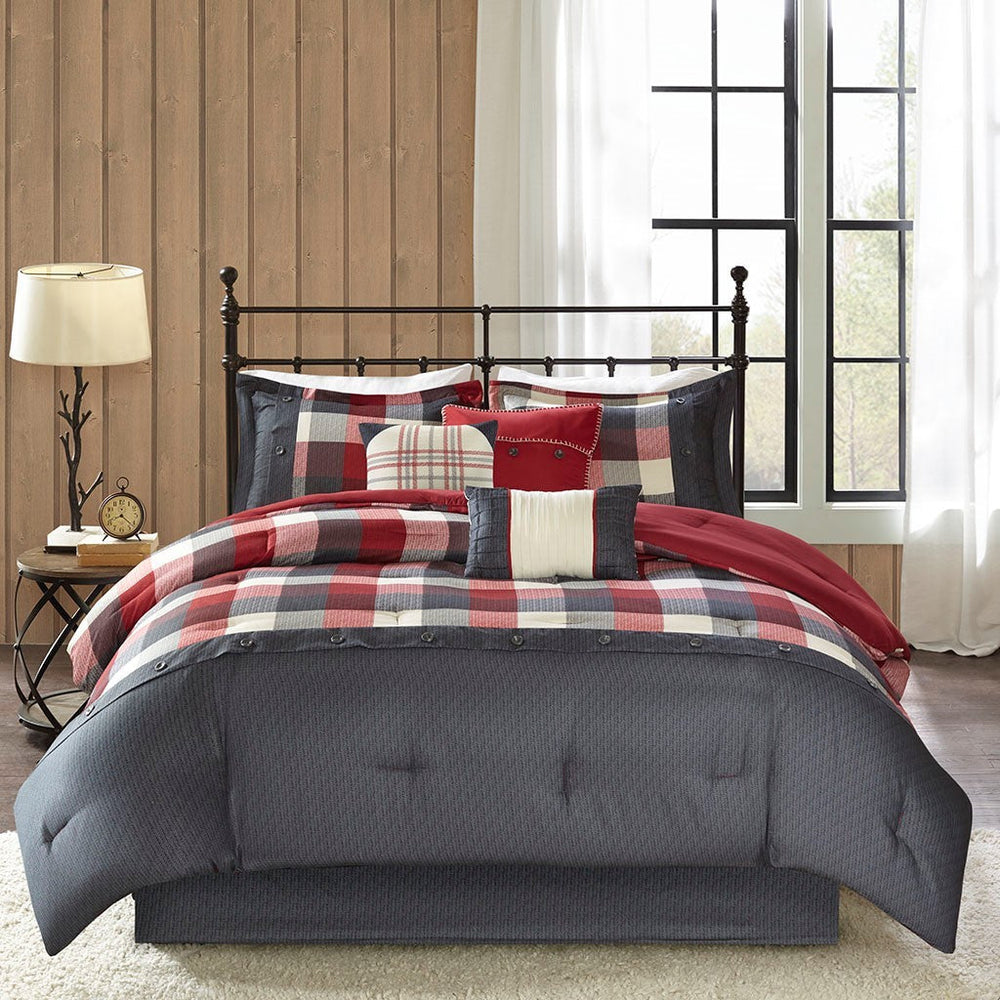 7 Piece Herringbone Comforter Set Red Queen Media 2